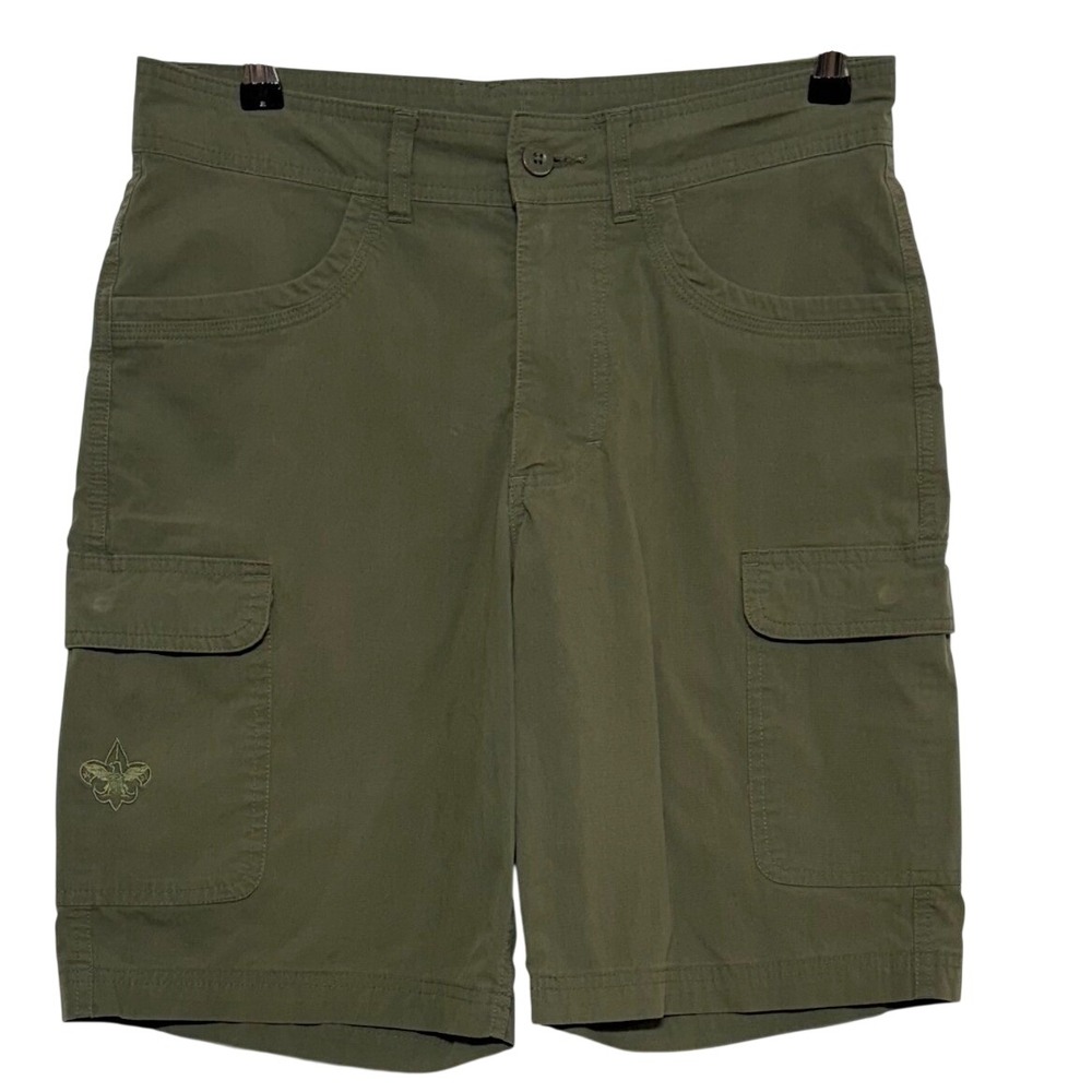 Boy Scouts of America Shorts Men 32X10"Inseam Green Cargo Uniform Hiking Utility